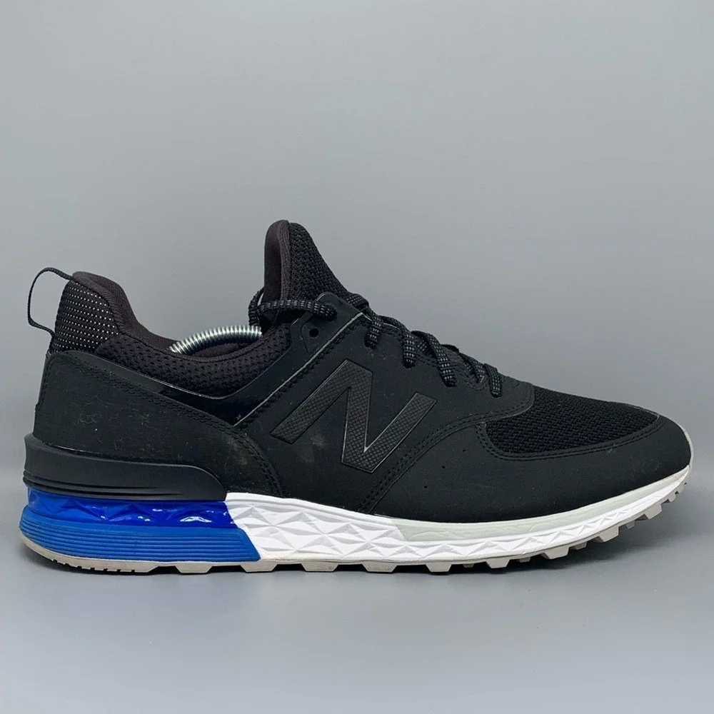 New Balance 574 Black Blue Running Shoes MS574SCS‎ Men's Sz 13